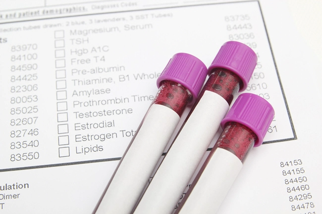 form to fill in the results of biochemistry blood tests