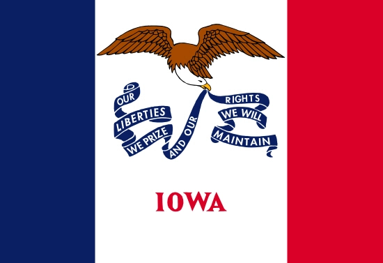 Iowa state flag, medical clinics