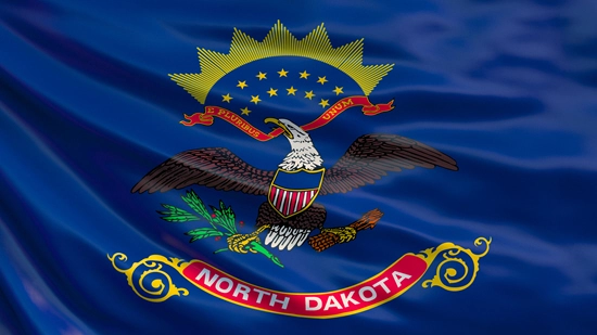 North Dakota state flag, medical clinics