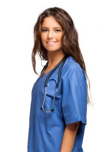 beautiful young HGH nurse isolated on white 207x300