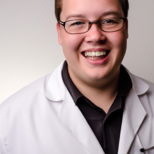 a professional and visually appealing image of a young happy smiling caucasian doctor with white teeth