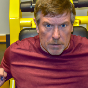 a professional appealing image of a caucasian man or woman exercising in a gym