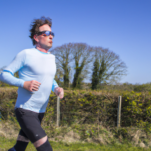 a professional appealing image of a caucasian man or woman jogging on a sunny day 130 300x300